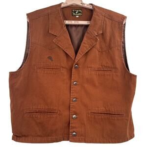WYOMING TRADERS Men's Lined Cotton Canvas Western Vest Size XL